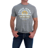 CINCH MEN’S HEATHER GRAY w/YELLOW LOGO SHIRT-MTT1690439 HGY