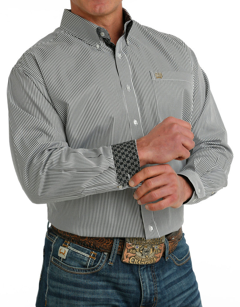 CINCH - Mens Long Sleeve Stripe Tencel Shirt