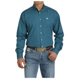 CINCH - Mens Long Sleeve Solid Button Shirt - Teal