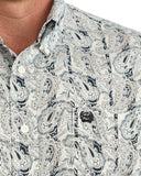 Cinch Men's Black & Cream Paisley Print Long Sleeve Western Shirt | MTW1106154