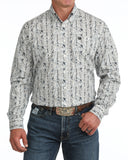 Cinch Men's Black & Cream Paisley Print Long Sleeve Western Shirt | MTW1106154