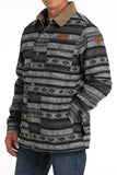 Men's Cinch Blue/Gray Southwest Print Canvas Barn Coat with Removable Hood