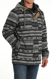 Men's Cinch Blue/Gray Southwest Print Canvas Barn Coat with Removable Hood