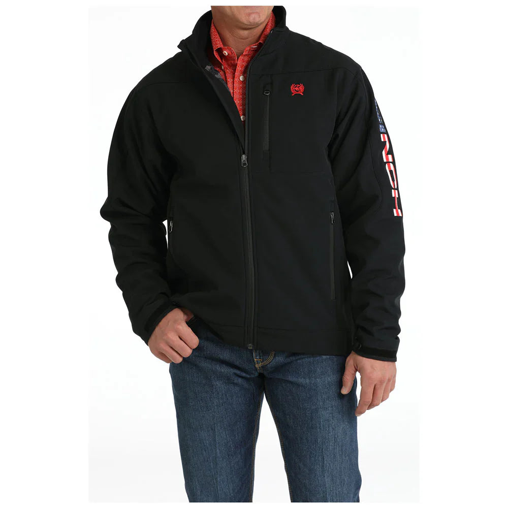 Men's Bonded Jacket - Black Patriotic