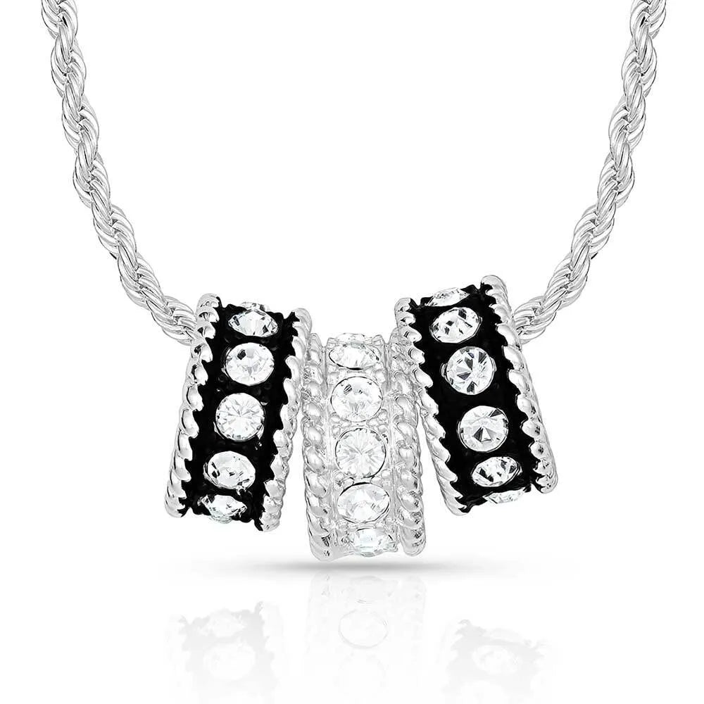 Crystal Shine Three Ring Necklace