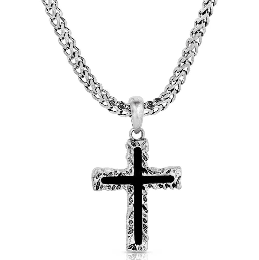 Montana Silversmiths Roughstock Cross Necklace