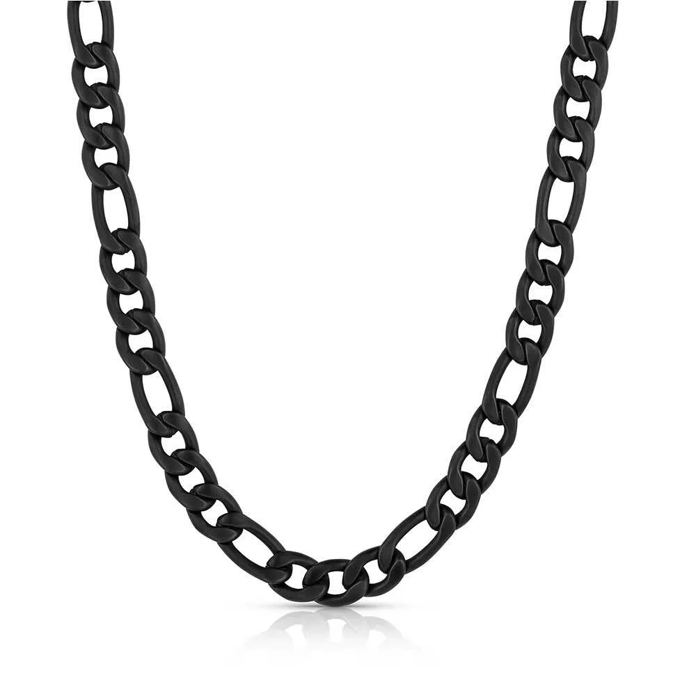 MONTANA SILVERSMITHS - Midnight Onyx Figaro Chain Necklace - NC6093