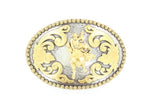 Nocona Mens Oval Floral Embossed Buckle