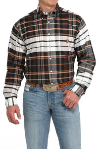 Cinch Men's Oxford Plaid White/Black Shirt