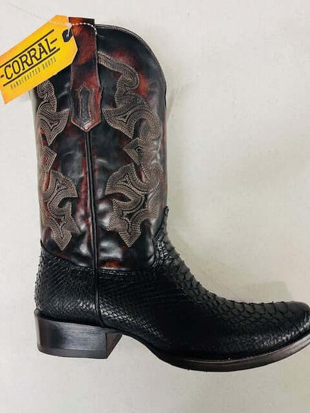 Corral Black Python Boot for Men– Circle H Western Store