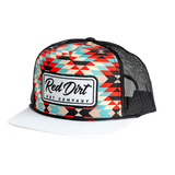 Red Dirt Hat Co. Fandango White, Aztec, and Black Mesh Flatbill Cap