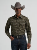 Wrangler Retro® Long Sleeve Shirt - Modern Fit - Black/Brown - 112385601