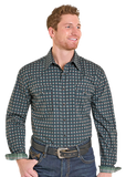 Panhandle Slim Mens 2 pocket Geometric Print Snap Shirt