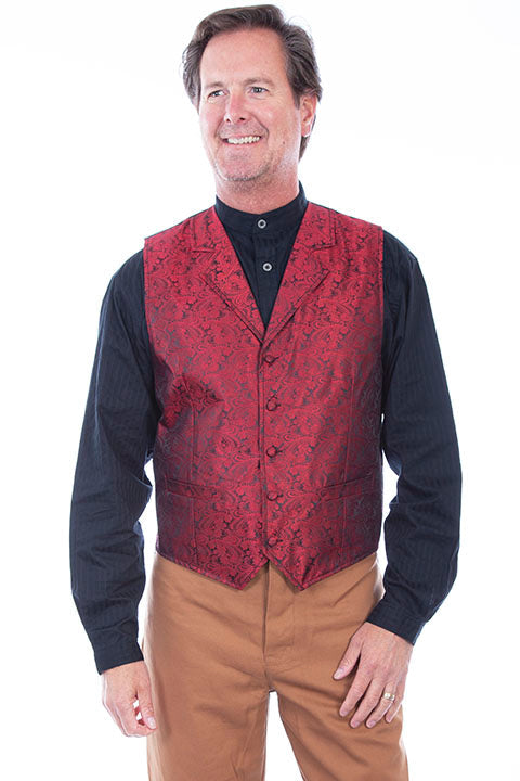 SCULLY - Men's Classic Paisley Red Vest #RW093