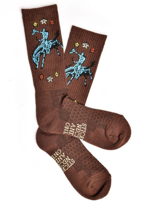 Lucky Chuck Fringe Long Live/Brown Socks