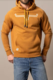 Kimes Ranch Mens Outlier Hoodie in WW Brown, featuring a classic design and cozy fit, perfect for casual wear.