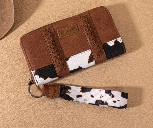 Wrangler Cow Print Wallet -Brown