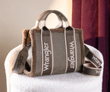 Wrangler Sherpa Small Canvas Tote/Crossbody - Green