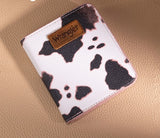 Wrangler Cow-Print Small BI-Fold Wallet RFID Card Holder - Cow-Pink