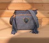 Montana West Tooled Aztec Concho Collection Crossbody -Jean