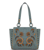 Montana West Embroidered Tote Bag Dusty Blue