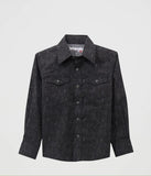 Wrangler Boys Black Paisley Print 20X Competition Advanced Comfort Snap Western Shirt