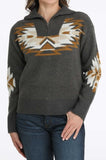 CINCH - Women's Aztec 1/4 Knit Polar Fleece Pullover Sweater
