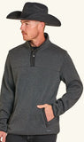 Panhandle Slim Melange Knit Henley Pullover Black