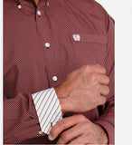 Cinch Western Shirt Mens Long Sleeve Square Check Red MTW1105992