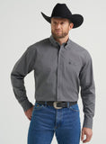 Wrangler George Strait Collection Long Sleeve Shirt modeled by man in cowboy hat with denim jeans.