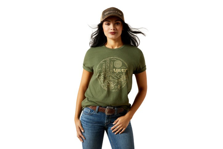 Ariat Ladies Desert Snake Olive Green T-Shirt