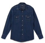 Wrangler® Western Long Sleeve Workshirt - Dark Denim