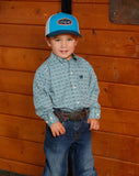 Cinch Toddler Geometric Blue Long Sleeve Shirt