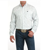 Cinch Men's Paisley Print Button Down Shirt White/Gray