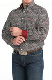 Cinch - Mens Long Sleeve Paisley Button Down Shirt - Navy