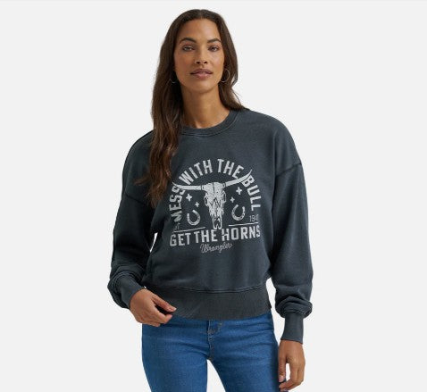 Wrangler Retro® Crew Fleece Cropped - Regular Fit - Jet Black