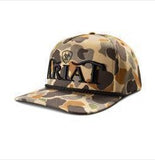Ariat Snap Back Camo Cap 3D Embroidered Tan