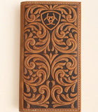 Ariat Rodeo Scrolling Embossed Leather Checkbook Wallet