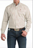 Cinch Mens Cream Stripe Button Down Shirt