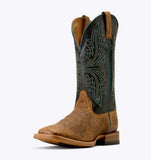 ARIAT - Mens Cowhand Wide Square Toe Cowboy Boot featuring intricate stitching and durable leather design.