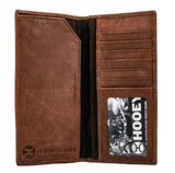 Hooey "Hooey Classic Roughout" Rodeo Hooey Wallet Brown Leather -Basket Weave Embossed