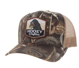Hooey cap with RealTree Max 7 camo pattern and tan mesh, featuring lab dog patch and snapback design.