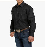 CINCH - MENS SOLID BLACK WESTERN SNAP SHIRT