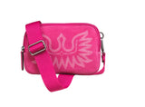 Ariat Women's Hot Pink Casanova Collection Purse A770016729 featuring a striking wing design.