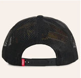 Kimes Ranch Camden Black Logo Patch Curved Bill Trucker Cap