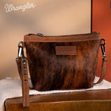Wrangler Genuine Hair-On Cowhide Crossbody - Brown