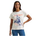 Wrangler Ladies Egret Retro Logo Print T-Shirt 112372985