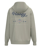 Hooey 'Peyote' Hoody in forest fog green with navy logo on back, showcasing premium comfort and unique style.