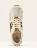 Women's Ariat Ranch Runner Trainers - Bright Cream/Gilded Leopard