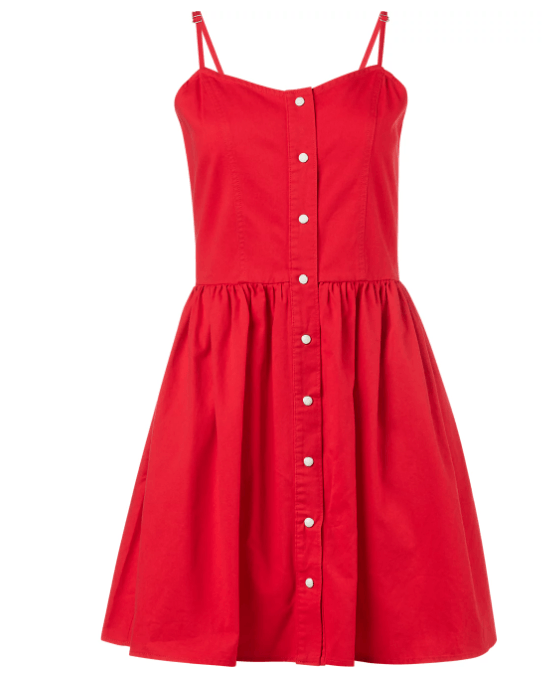 Wrangler Women's Red Sleeveless Snap Dress, L